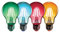 SYLVANIA Retro LED Lampe Helios Chroma A60, E27 Sockel, 4 Watt, Lichterkette, Klarer Kolben in Birnen Form, 106mm Höhe, 60mm Durchmesser, 4 Stück, Mehrfarbig - Grün, Blau, Rot, Gelb