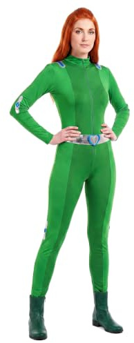 DEGUISE TOI - Déguisement Totally Spies vert Sam femme - Combinaison - Ceinture - M - Vert - Déguisements adultes - 100% Polyester - Lavage à la main - Carnaval