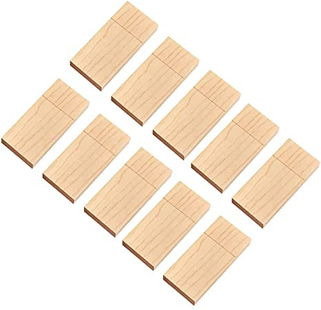 Lot de 10 clés USB de stockage en bois (2.0 2 Go, bois d'érable)