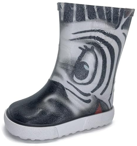 Boatilus Nautic, stivali da pioggia unisex, da bambino, 100% impermeabili, Foderato Zebra – T25