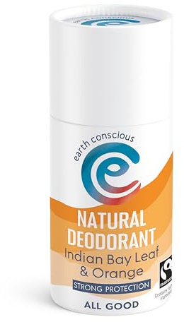 Earth Conscious Natural Deodorant Cardboard Stick (Indian Bay Leaf & Orange, 60g)