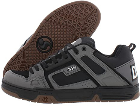 DVS Men's Comanche Charc Black White Nubuck Low Top Sneaker Shoes 10