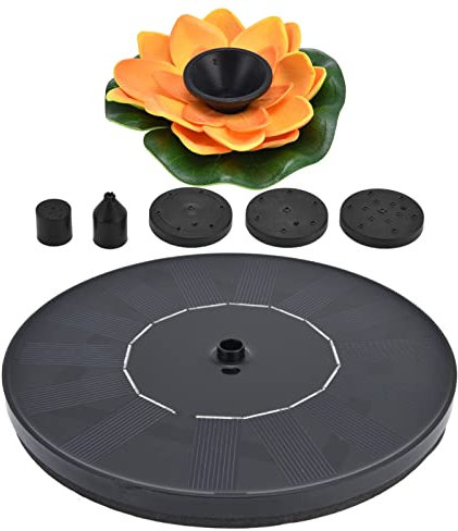 TKSE Solar Springbrunnenpumpe, Lotusblatt, einzigartiges Design, Solar-Springbrunnen-Wasserpumpe mit 6 Düsen, schwimmender Mini-Solarbrunnen für Vogelbäder, Gartenteich, Pool im Freien(#1)