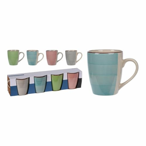 Tazas mug loza 36 cl surtidas lote 4