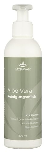 MORAVAN® Aloe Vera Reinigungsmilch | für sensible Haut | Glättend & Reinigend | 200ml