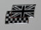 Adesivo UNION JACK/CHEQUERED FLAGS - Cromo/Nero A Cupola GEL