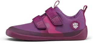 Affenzahn Barfußschuh Baumwolle Lucky Klettverschluss Vegan rutschfest Flexibel Reflektierend für den Sommer Vogel - Beere 28 EU