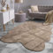 TT Home Wohnzimmer Teppich Unifarben Flauschig Modern Kunstfell Kurzflor, Farbe: Beige, Größe:140x200 cm Fell-Form