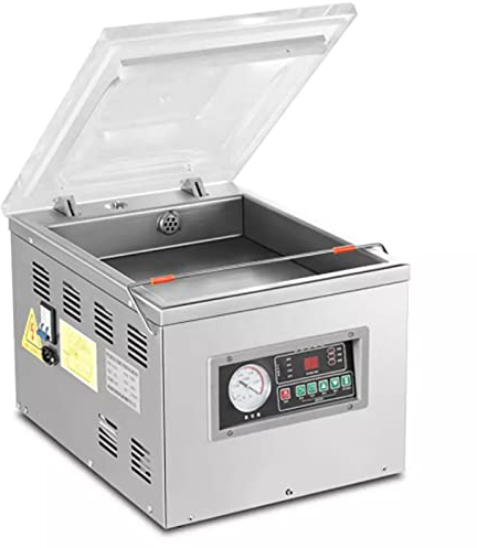 THREMA Commercial Chamber Vacuum Sealer, Chamber Vac Pack Machine, Heavy Duty Food Sealing Maker with Vacuum Indicator, 10m3/h Pump Displacemen Compact Design, for Dry and Wet Food/Powders/Liquids