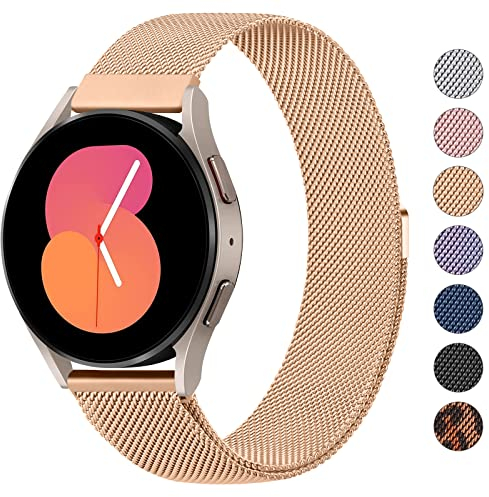 Oumida 20mm Samsung Armband für Samsung Galaxy Watch 7 FE 6 5 4 40mm 44mm / Watch 6 4 Classic 43mm 47mm 46mm 42mm / 5 Pro 45mm Armbänder Damen Herren, Edelstahl Metall Ersatzarmband mit Magneten