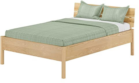 Erst-Holz Metallfreies Holzbett Eschenholz mit Rost 140x200 V-60.90-14K, Beine-Pfosten:50 cm x 7 x 7