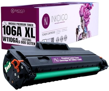 W1106A XXL Mit Chip / 6000 Seiten - Premium TÜV Toner Schwarz Kompatibel für drucker HP Laserjet MFP 135wg / 137fwg / 135w / 137fnw / 135a / 107a / 107r / 135r / 137fnw / MFP 138 fnw