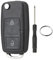 Car Key Shell Compatible 2-Button Old Style for Volkswagen Golf Passat Bora Skoda Fabia Seat (with Blade and Screwdriver and Key Ring)