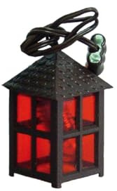 FADEDA Laterne Kunststoff rot, 4-eckig/Höhe: 4cm/handbemalt/detailgetreue Krippen Figuren - Weihnachten Tisch Dekoration Krippe Zubehör