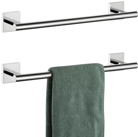 KOKOSIRI Handtuchstange, 40,6 cm, Badezimmer-Handtuchhalter für Bad, Küche, WC, Wandmontage, 2 Stück, verchromter Edelstahl, B4005CH-L16-P2