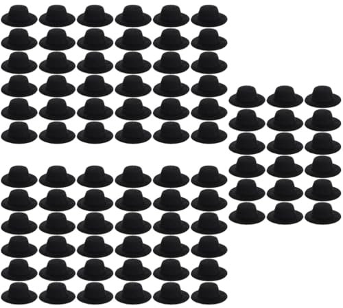 Toyvian 100stücke Mini Schwarze Zylinderhüte Für Puppen DIY Bastelzubehör Für Puppenoutfits Stilvolle Miniatur-hüte Dekoration Für Puppenspiel