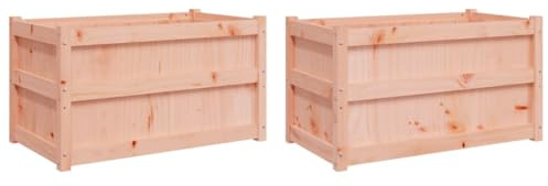 vidaXL Pflanzkübel 2 STK., Rechteckig Blumenkübel mit großem Fassungsvermögen, Pflanzkasten Übertopf für Garten Terrasse, Blumentopf Blumenkasten, Massivholz Douglasie