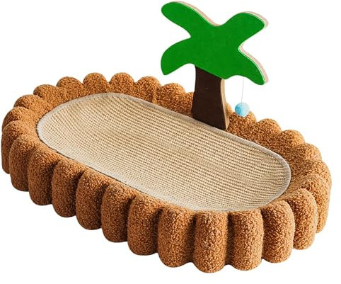 Liuyoyo Tapis à Gratter pour Chat Lit à Gratter pour Chat en Carton Décoration D'arbre de Noix de Coco Tapis à Gratter pour Chat Tapis à Gratter en Sisal Résistant à L'abrasion Lit de Salon pour la Ma