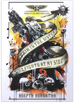 Displate Offiziell Warhammer MetallPoster Magnetische Befestigung Inklusive Lizenziert Bilder Hochwertiges Poster Warhammer 40,000 Graphics Order of Our Martyred Lady 45 cm x 32 cm