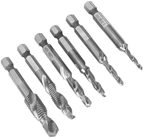 Elektriker-Werkzeuge, 6-teilig, Metrisches Gewindebohrer-Set, 6,35 Mm Bohrer- und Gewindebohrer-Set, (Metrisches Silber 4341 6-teiliges Set)
