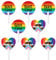 8PCS Rainbow Hand Fan Pride Decorations, Double-Sided Printed Pride Day Fan Pride Accessories, PP Material Rainbow Fan Rainbow Party Decorations for LGBT Month Gay Pride Supplies