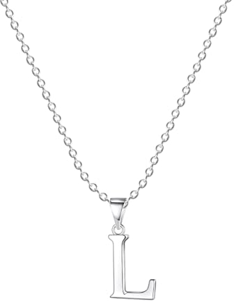 Damen Halskette mit Buchstaben Anhänger L Silber Initialien Kette Edelstahl Buchstabenketten Personalisiere Silber Y Kette für Frauen Mädche
