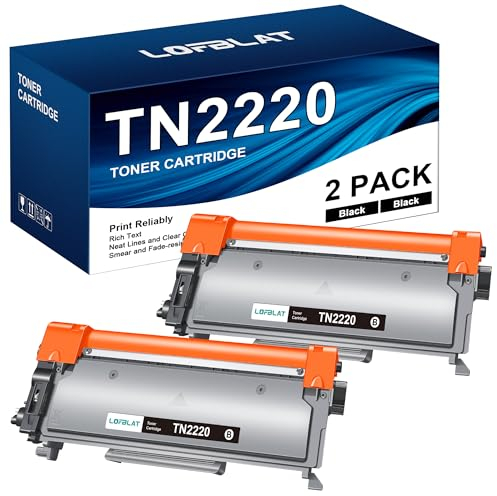 LOFBLAT Toner TN2220 TN 2220 Kompatibel für Brother TN2220 TN-2010 für Brother MFC-7360N MFC-7460DN MFC-7860DW FAX-2840 FAX-2940 HL-2130 HL-2240 HL-2250DN HL-2135W DCP-7055 DCP-7055W(2 Schwarz,TN2220)