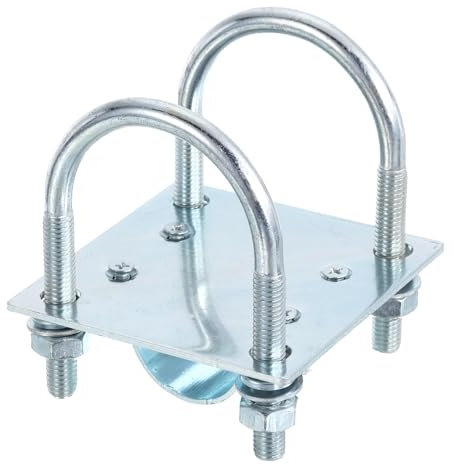 sourcing map Antenna Mounting Pole Bracket Pole Holder with Double U-bolt Clamp for Outdoor Antenna