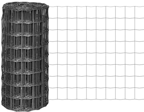 Homgoday Euro-Zaun aus Stahl, 10 x 0,8 m, grau, Tor für den Außenbereich, Gartentor, Staketenzaun, Zaun für Cortilev xx