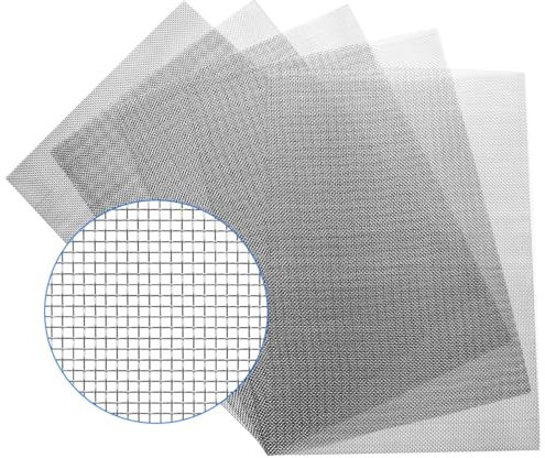5PACK Stainless Steel Woven Wire Mesh - 12 x 8 (30x21cm), Hard and Heat-Resistant 20 Mesh Corrosion-Resistant Metal Woven Mesh for Air Vent Mesh, Animal Cage Net, Cabinets Mesh