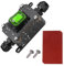 Guuzi IP67 Wasserdichter Inline-Schnurschalter DPST AC 20A-125V, 16A-250V, Ein-Aus-Kippschalter Doppelsteckdose mit grüner Wipptaste, Inline-Netzlampenschalter Außenschalter
