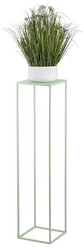 HowHomely Blumenständer Metall Grünblau 100 cm Hoch - Solider und Robuster Blumenhocker Metall - Pflanzenständer für die Dekoration in Wohnzimmer Schlafzimmer oder Büro
