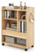 COSTWAY mobiler Rollcontainer mit Schublade, Büroschrank mit verstellbaren Regalen, offenen Fächern & Haken, Aktenschrank auf Rädern für Wohnzimmer, Arbeitszimmer, Büro (Natur)