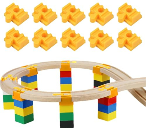 Eisenbahnschienen-Verbindungsstücke, Bahnschienen-Verbindungsstücke,Schienenadapter für Holzeisenbahn | Set mit 10 Eisenbahnschienen-Zubehörteilen aus für Kinder ab 3 Jahren, Gleisverbindungs
