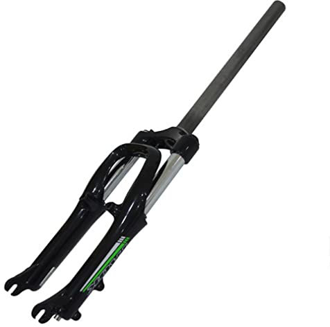 UIOPPOI BMX Suspension Fork 20 Inch Foldable Bike Mechanical Fork 100mm Travel 1-1/8 Disk Brake Front Fork Quick Release Manual Lockout (Color : Black)