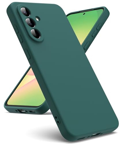 Oududianzi-Hülle für Samsung Galaxy A56 5G Silikon Liquid, Nachtgrün | Silikon Liquid Flüssigsilikonhülle, Kratzfestes Innenseite Mikrofaser, Weiches TPU Schutzhülle aus Gummi Stoßfeste Handyhülle