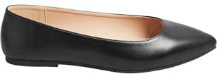 Yours - Pointed Ballerina Pumps in Extra Wide Eee Fit - Women's Black