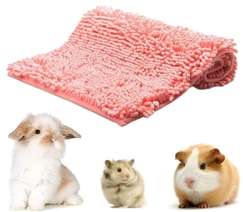 bangminda Tapis pour Cage de Cochon d'Inde 60×40cm Lit Chaud pour Petits Animaux Tapis de Couchage Réutilisable Lavable pour Guinea Lapin Hamster Chinchilla Pig Cage Liner (Rose)