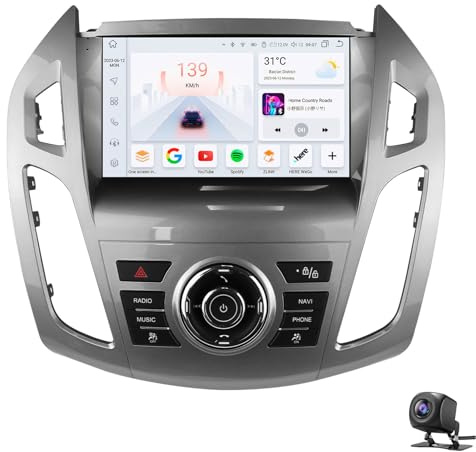 LiteGauge Android 15 Autoradio für for-d Tourneo Connect/Transit Connect 2013-2018 mit Wireless Carplay Android Auto 9 Touchscreen BT HiFi/RDS/FM Radio WiFi Navi/AHD Rückfahrkamera/CANBUS