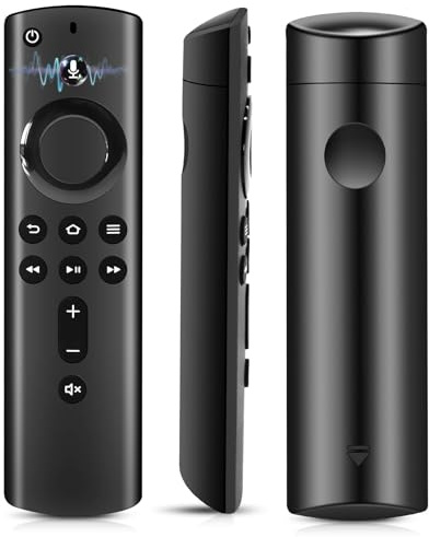 Glitfix Telecomando di Ricambio Vocale(2 Gen) Compatibile con Amz Fir-e TV Stick 2nd Gen e 3rd Gen,Stick Lite,4K e 4K Max,Fir-es Cube 2nd e 3rd Gen, Con Funzione Bluetooth, Nero