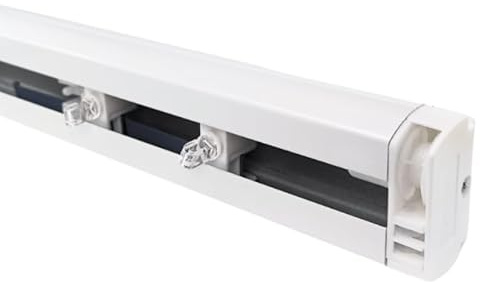 time4blinds - Schiene für Lamellenvorhang - Komplettes Set mit Lamellenwagen & Steuermechanismus mit Perlenkette - Leichtes Verschieben der Lamellen - Kompaktes, modernes Profil - Weiß, 1000mm
