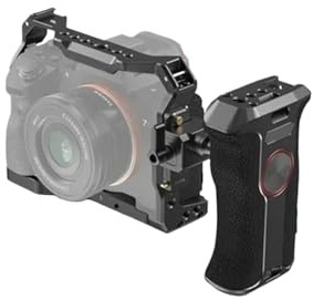 Compatible for Sony A7M3/A7III, 2918 Camera Cage Kit with Wooden Side Handle, Top Handle & Cold Shoe(Cage Kit 1)