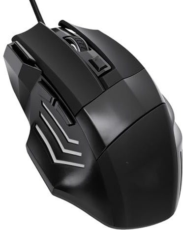 Jectse Kabelgebundene USB-Gaming-Maus, Ergonomische Optische 7-Tasten-Maus mit 4 Einstellbaren DPI-Stufen Bis zu 2400 DPI und RGB-Beleuchtung, für PC-Laptop-Computerspiele (Mit Ton)