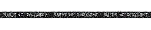 Unique Party 90985 - 12ft Foil Glitz Black 90th Birthday Banner