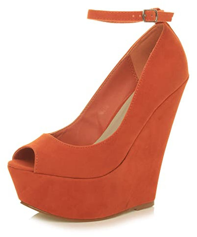 AJVANI high Heel Platform Wedge Peeptoe Ankle Strap Party Size 5 38