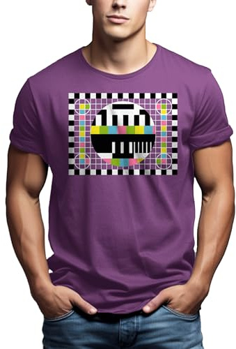 Lustige Tshirts Geschenke Theory T-Shirt Testbild Herren/Männer lila Größe XL