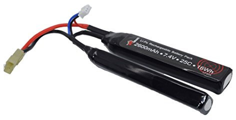 Vapextech Airsoft 7.4V 2600mAh 25C Li-Po Battery with Case