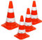 UvV 4 x 50 cm Leitkegel Warnleitkegel Pylon 1,2 kg schwer 500 mm Verkehrshütchen Kegel Orange mit 2 weissen Streifen (Folie) stapelbar (Orange-Weiss)