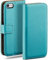 MoEx Flip Case for Apple iPhone 5c, Mobile Phone Case with Card Slot, 360-Degree Flip Case, Book Cover, Vegan Leather, Aqua-Cyan