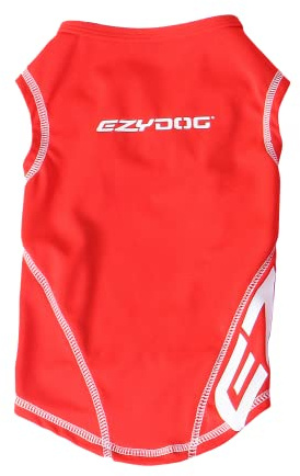 EZYDOG Rashie Dog Weather Vest | Cooling Vest, 50+ UV Protection, Lightweight, Spring, Summer, Fast Drying, Stretch-to-Fit, Odour Resistant, High Visibility, Dog Vest (Red, S)